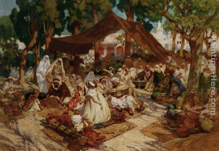 North African Market painting - Frederick Arthur Bridgman North African Market art painting